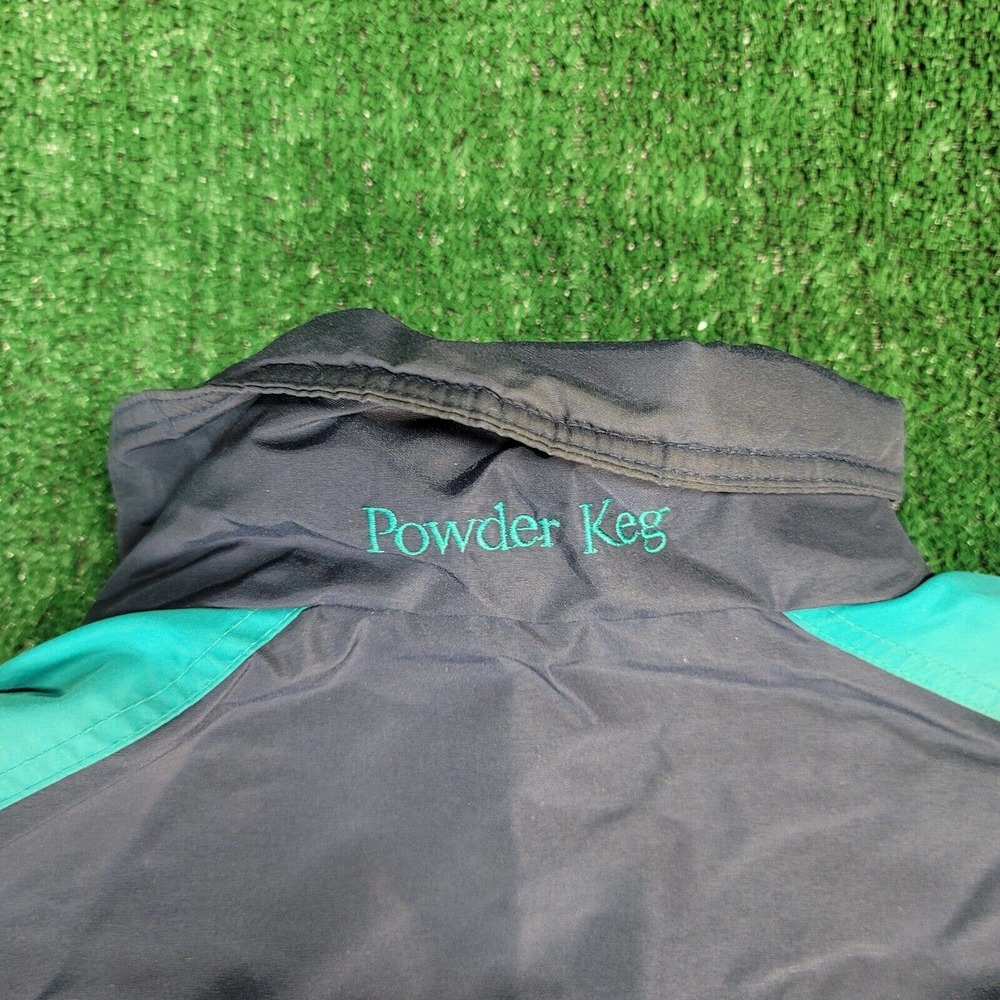 Vintage Mens Columbia Powder Keg Jacket Large Teal Blue Coat - Picture 9 of 10